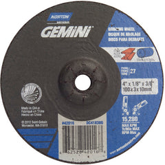 4 × 1/8 × 3/8″ Gemini Long Life Grinding Wheel A 24 Q BDA Type 27 - Makers Industrial Supply