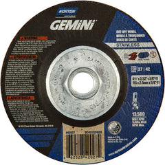 ‎4-1/2 × 3/32 × 5/8 - 11″ Gemini INOX/SS Cutting Wheel A 30 Q BDA Type 27/42 - Makers Industrial Supply