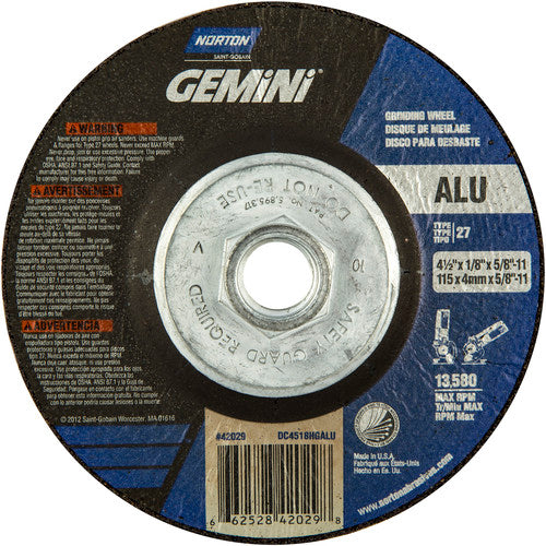 ‎4-1/2″ × 1/8″ × 5/8″-11 Gemini Non-Woven Depressed Center Wheel Type 27 46 Grit - Makers Industrial Supply