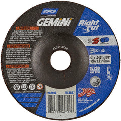 4″ × 0.045″ × 5/8″ Gemini Non-Woven Depressed Center Wheel Type 27 24 Grit Aluminum Oxide - Makers Industrial Supply