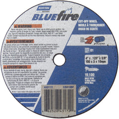 4″ × 1/8″ × 3/8″ BlueFire Small Diameter Cut-Off Wheel Type 01 Straight - Makers Industrial Supply