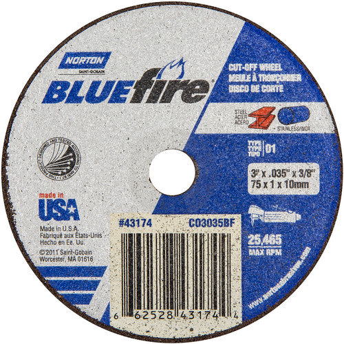 3 x .035 × 3/8″ BlueFire Small Diameter Cut-Off Wheel <=3″ ZA 46 X Type 01/41 - Makers Industrial Supply