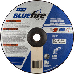 9″ × 1/4″ × 7/8″ BlueFire Non-Woven Depressed Center Wheel Type 27 Zirconia Alumina / Aluminum Oxide - Makers Industrial Supply