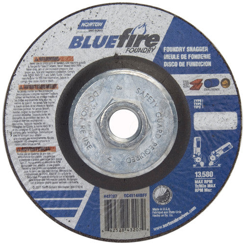 ‎4-1/2″ × 1/4″ × 5/8″ BlueFire Non-Woven Depressed Center Wheel Type 27 - Makers Industrial Supply