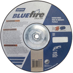 9″ × 1/4″ × 5/8″ BlueFire Non-Woven Depressed Center Wheel Type 28 Saucer - Makers Industrial Supply