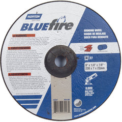 9″ × 1/4″ × 7/8″ BlueFire Non-Woven Depressed Center Wheel Type 27 Zirconia Alumina / Aluminum Oxide - Makers Industrial Supply