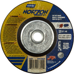 ‎4-1/2″ × 1/8″ × 5/8″-11 NorZon Plus Non-Woven Depressed Center Wheel Type 27 - Makers Industrial Supply