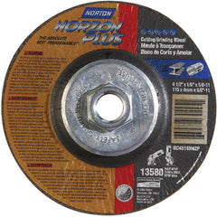 ‎4-1/2″ × 1/8″ × 5/8″ NorZon Plus Non-Woven Depressed Center Wheel Type 27 - Makers Industrial Supply