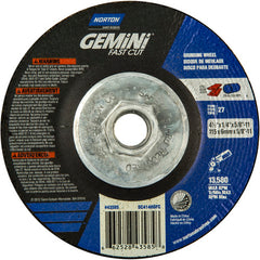 ‎4-1/2 × 1/4 × 5/8 - 11″ Gemini Fast Cut Grinding Wheel A 24 N BDA Type 27 - Makers Industrial Supply