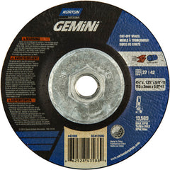 ‎4-1/2 x .125 × 5/8 - 11″ Gemini Cutting Wheel A 24 T BDA3 Type 27/42 - Makers Industrial Supply