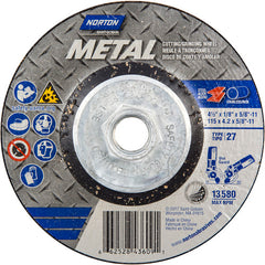 ‎4-1/2″ × 4.2″ × 16-11″ Norton Metal Non-Woven Depressed Center Wheel Type 27 24 Grit - Makers Industrial Supply