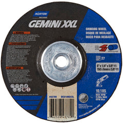 ‎6″ × 1/4″ × 5/8″-11 Gemini Depressed Center Wheel Type 27 Aluminum Oxide - Makers Industrial Supply