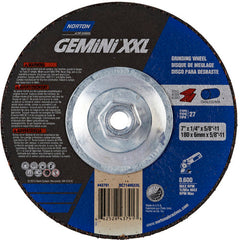 ‎7″ × 1/4″ × 5/8″-11 Gemini Depressed Center Wheel Type 27 Aluminum Oxide - Makers Industrial Supply