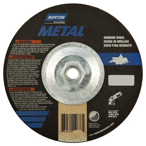 7″ × 1/4″ × 5/8″ Norton Metal Non-Woven Depressed Center Wheel Type 27 - Makers Industrial Supply