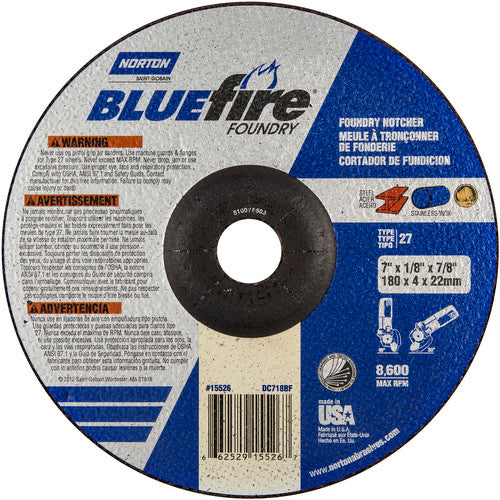 7″ × 1/8″ × 7/8″ BlueFire Non-Woven Depressed Center Wheel Type 27 24 Grit - Makers Industrial Supply