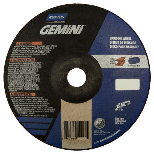 7″ × 1/4″ × 7/8″ Gemini Non-Woven Depressed Center Wheel Type 28 Saucer Aluminum Oxide - Makers Industrial Supply