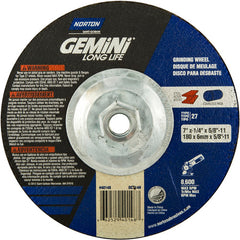 ‎7 × 1/4 × 5/8 - 11″ Gemini Long Life Grinding Wheel A 24 S Type 27 - Makers Industrial Supply