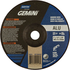 7″ × 1/4″ × 7/8″ Gemini Non-Woven Depressed Center Wheel Type 27 24 Grit Aluminum Oxide - Makers Industrial Supply