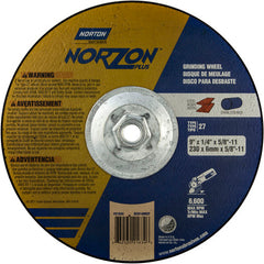 9″ × 1/4″ × 5/8″ NorZon Plus Non-Woven Depressed Center Wheel Type 27 - Makers Industrial Supply