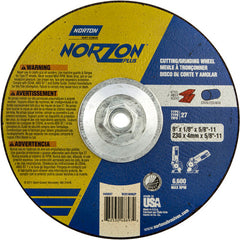 9″ × 1/8″ × 5/8″ NorZon Plus Non-Woven Depressed Center Wheel Type 27 - Makers Industrial Supply