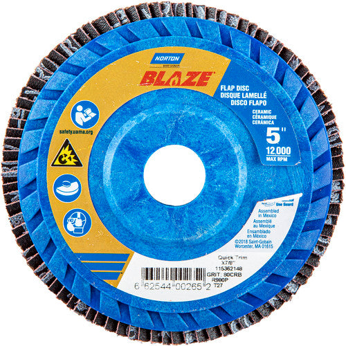 5″ × 1/4″ × 7/8″ SG Blaze R980P Flap Disc Type 27 Flat 80 Grit - Makers Industrial Supply