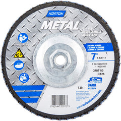 ‎7 × 5/8 - 11″ Metal Fiberglass Conical Flap Disc Type 29 80 Grit R828T Zirconia Alumina - Makers Industrial Supply