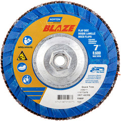 ‎7 × 5/8 - 11″ Blaze Plastic Flat Flap Disc Type 27 60 Grit R980P Premium Ceramic Alumina - Makers Industrial Supply