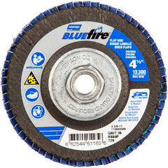 ‎4-1/2 × 5/8 - 11″ BlueFire Fiberglass Conical Flap Disc Type 29 P36 Grit R884P Zirconia Alumina - Makers Industrial Supply