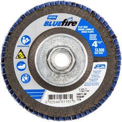 ‎4-1/2 × 5/8 - 11″ BlueFire Fiberglass Conical Flap Disc Type 29 P40 Grit R884P Zirconia Alumina - Makers Industrial Supply