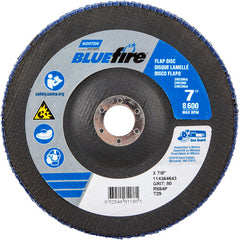 7″ × 1/4″ × 7/8″ NorZon BlueFire R884 Flap Disc Type 29 Conical 80 Grit - Makers Industrial Supply