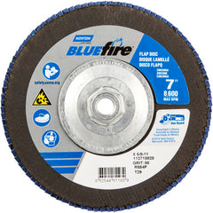 7″ × 1/4″ × 5/8″ NorZon BlueFire R884 Flap Disc Type 29 Conical 80 Grit - Makers Industrial Supply