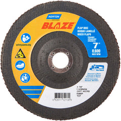 7 × 7/8″ Blaze Fiberglass HD Flat Flap Disc Type 27 40 Grit R980P Premium Ceramic Alumina - Makers Industrial Supply