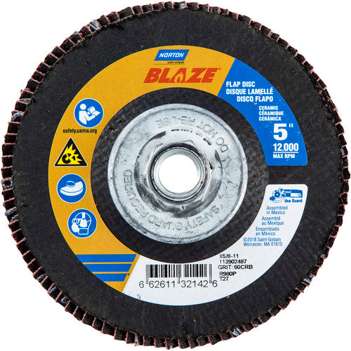 ‎5″ × 5/8″-11 60 Grit Type 27 Blaze Flap Disc - Makers Industrial Supply