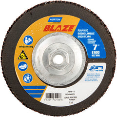 ‎7 × 5/8 - 11″ Blaze Fiberglass HD Flat Flap Disc Type 27 40 Grit R980P Premium Ceramic Alumina - Makers Industrial Supply