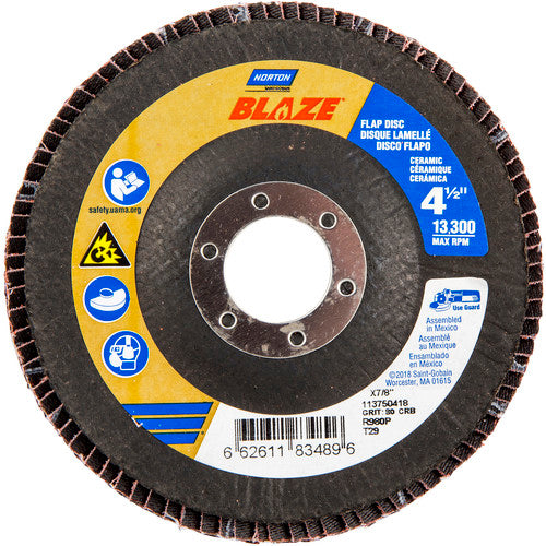 ‎4-1/2″ × 1/4″ × 7/8″ SG Blaze R980P Flap Disc Type 29 Conical 80 Grit - Makers Industrial Supply