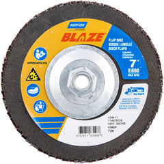 ‎7 × 5/8 - 11″ Blaze Fiberglass Conical Flap Disc Type 29 36 Grit R980P Premium Ceramic Alumina - Makers Industrial Supply