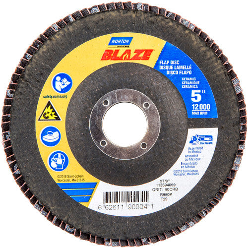 5″ × 1/4″ × 7/8″ SG Blaze R980P Flap Disc Type 29 Conical 80 Grit - Makers Industrial Supply