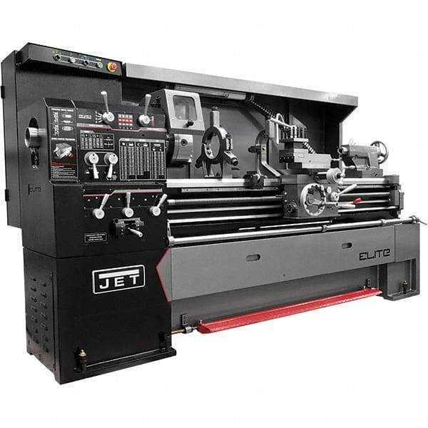 Jet - 17" Swing, 40" Between Centers, 230/460 Volt, Triple Phase Engine Lathe - 7-1/2 hp, 3-1/8" Bore Diam, 44" Deep x 68" High x 94" Long - Makers Industrial Supply