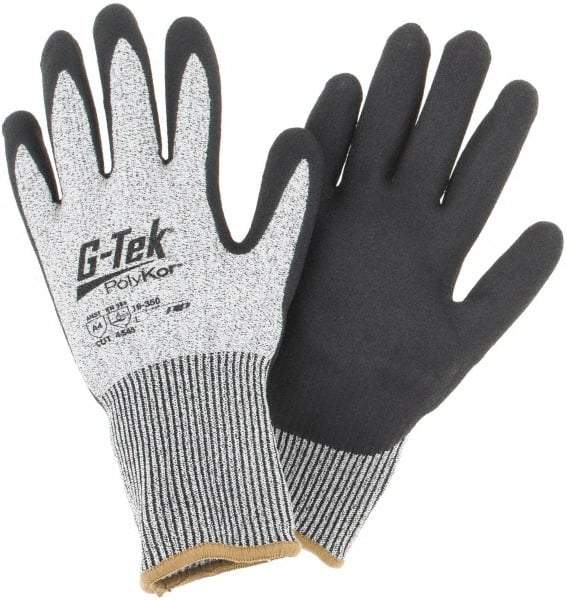 PIP - Size L, ANSI Cut Lvl A4, Cut Resistant Gloves - Palm & Fingers Coated, Salt & Pepper - Makers Industrial Supply