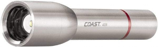 Coast Cutlery - White LED Bulb, 340 Lumens, Industrial/Tactical Flashlight - Silver Stainless Steel Body, 3 AA Batteries Included - Makers Industrial Supply