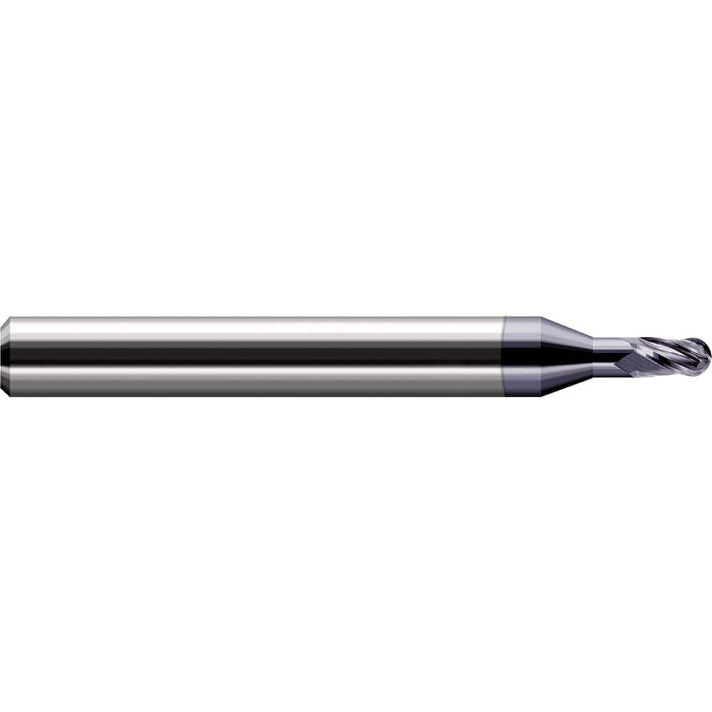 Harvey Tool - 0.05" Diam, 1.9mm LOC, 3 Flute Solid Carbide Ball End Mill - Exact Industrial Supply