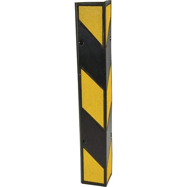 Vestil - 6" Long, Rubber Corner Protectors - Yellow/Black - Makers Industrial Supply