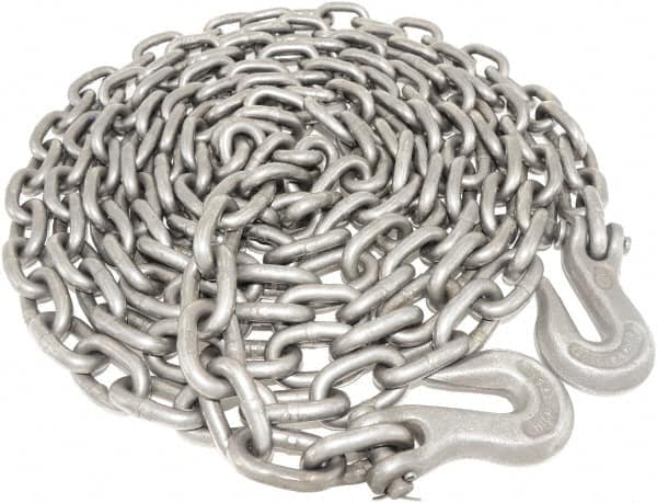 Value Collection - 3/8" Welded Tie Down Chain - 5,400 Lb Capacity, Grade 43, Self-Colored Finish - Makers Industrial Supply