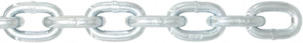 Value Collection - 3/8" Welded High Test Chain - 5,400 Lb Capacity, Grade 40, 75' Long, Zinc Plated Finish - Makers Industrial Supply