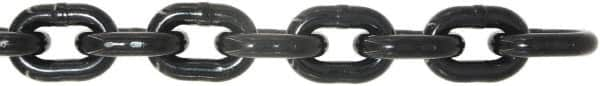 Value Collection - 9/32" Welded Alloy Chain - 3,500 Lb Capacity, Grade 80, 25' Long, Black Lacquer Finish - Makers Industrial Supply