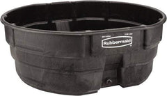 Rubbermaid - 300 Gallon Black Oval Plastic Stock Tank - 25" High x 69" Diam - Makers Industrial Supply