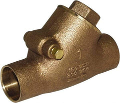 Legend Valve - 1-1/4" Lead Free Bronze Check Valve - Y-Pattern, C x C Sweat, 300 WOG - Makers Industrial Supply