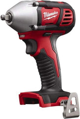 Milwaukee Tool - 3/8" Drive 18 Volt Pistol Grip Cordless Impact Wrench & Ratchet - 0 to 2,200 RPM, 0 to 3,200 BPM, 167 Ft/Lb Torque, Lithium-Ion Batteries Not Included - Makers Industrial Supply