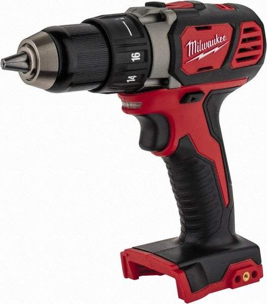 Milwaukee Tool - 18 Volt 1/2" Chuck Pistol Grip Handle Cordless Drill - 0-400 & 0-1800 RPM, Keyless Chuck, Reversible, Lithium-Ion Batteries Not Included - Makers Industrial Supply