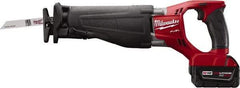 Milwaukee Tool - 18V, 0 to 3,000 SPM, Cordless Reciprocating Saw - 1-1/8" Stroke Length, 18-1/2" Saw Length, 1 Lithium-Ion Battery Included - Makers Industrial Supply